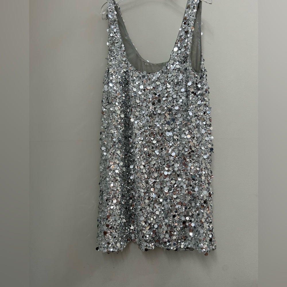 Silver sequence mini dress